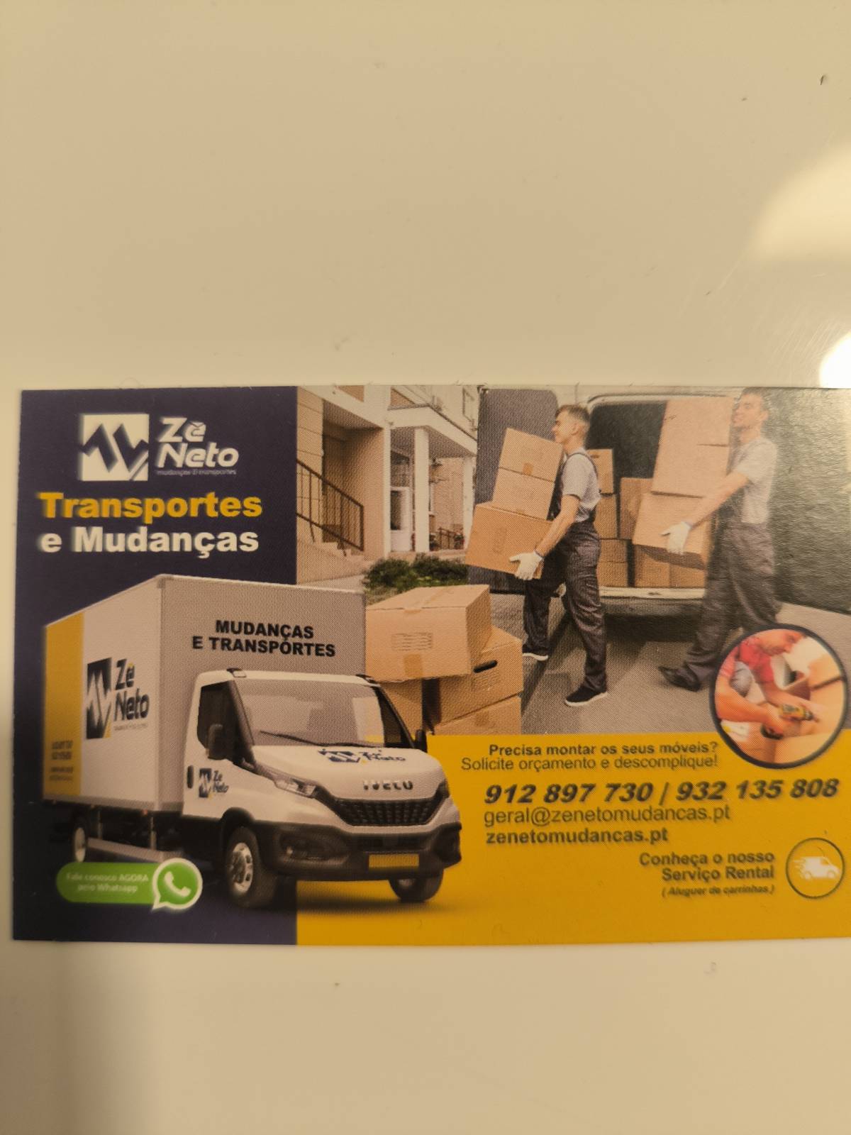Zé Neto transporte e mudanças - Cascais - Aluguer de Carro Citadino