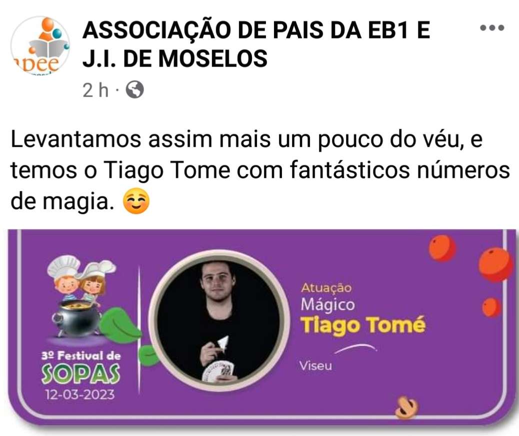 Mágico Tiago Tomé - Viseu - Animação - Mágicos