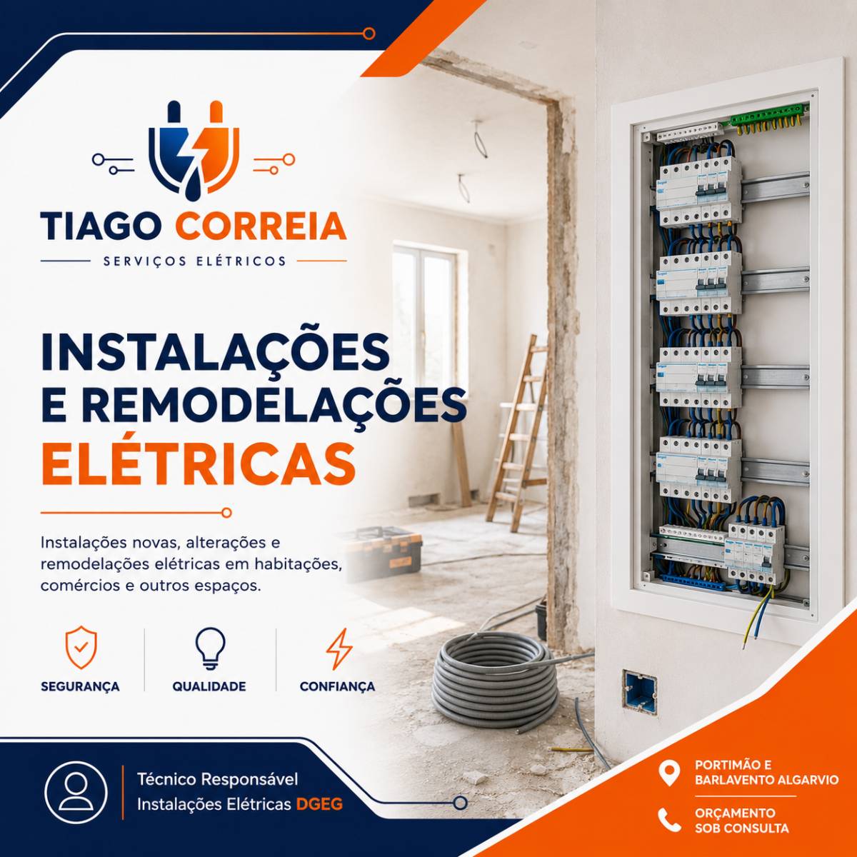 Tiago Correia - Seviços Eletricos - Portimão - Montagem de Candeeiros