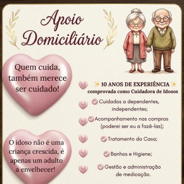 Cuidador de Idosos - Regime Part-time - Almada - Apoio ao Domícilio e Lares de Idosos