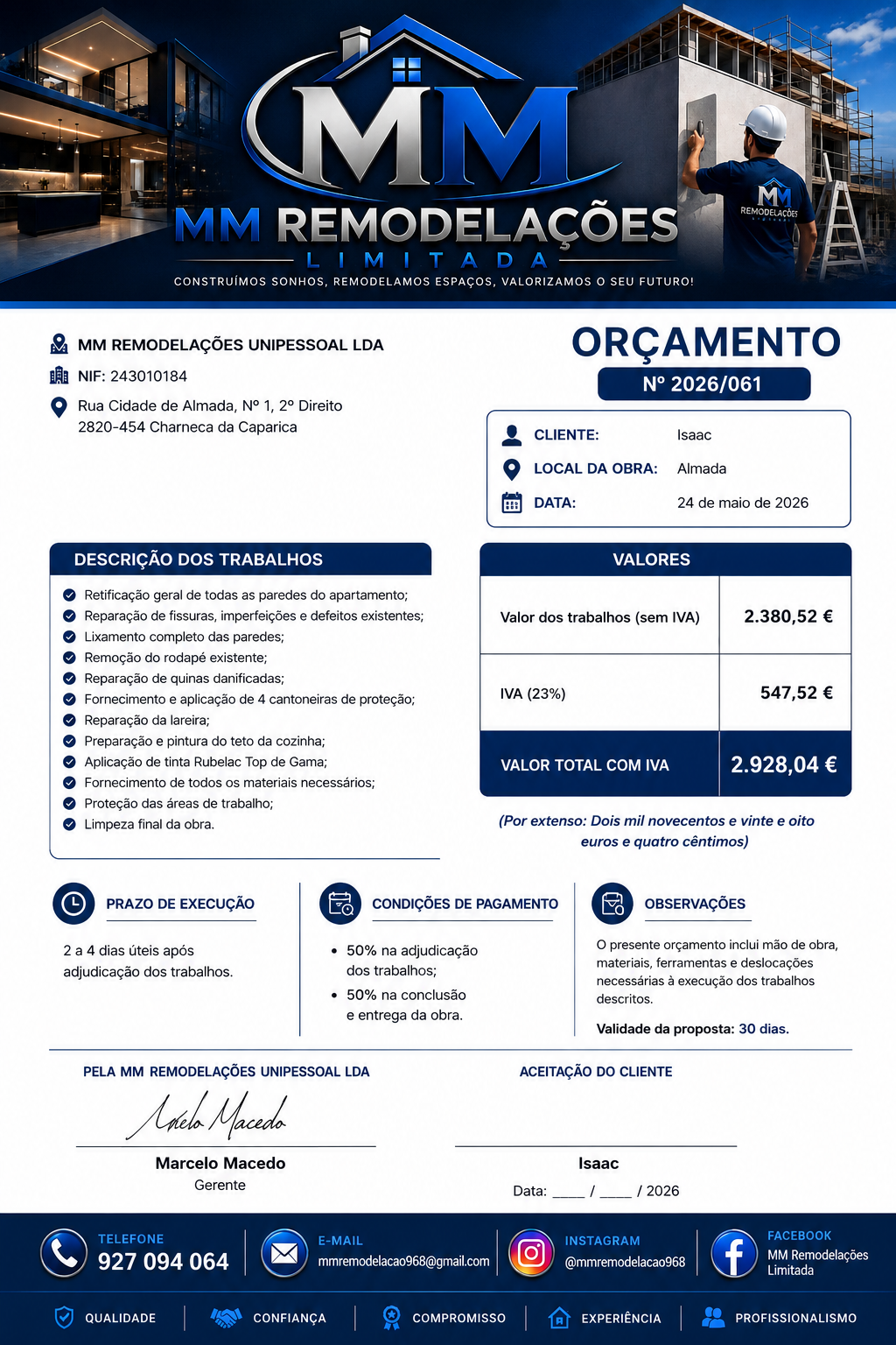 Marcelo macedo - Almada - Dachausbau