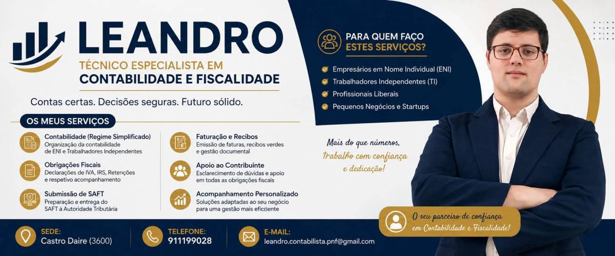 Leandro - Técnico Especialista em Contabilidade e Fiscalidade - Castro Daire - Contabilidade