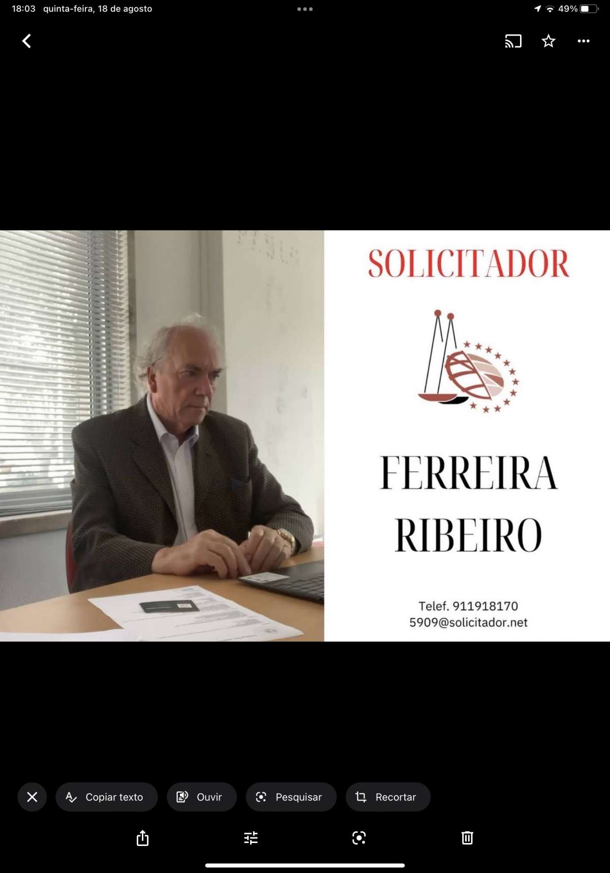 Solicitador FERREIRA RIBEIRO - Almada - Advogado de Patentes
