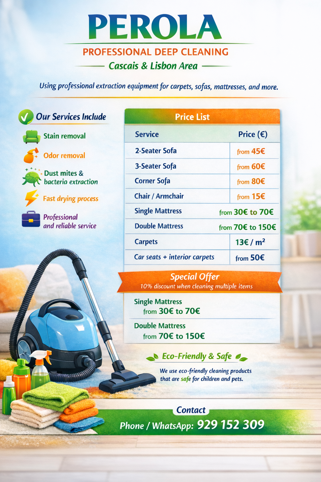 Perola cleaning - Cascais - Limpieza de primavera