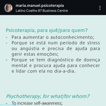 Maria Manuel Alves - Lisboa - Sessão de Psicoterapia