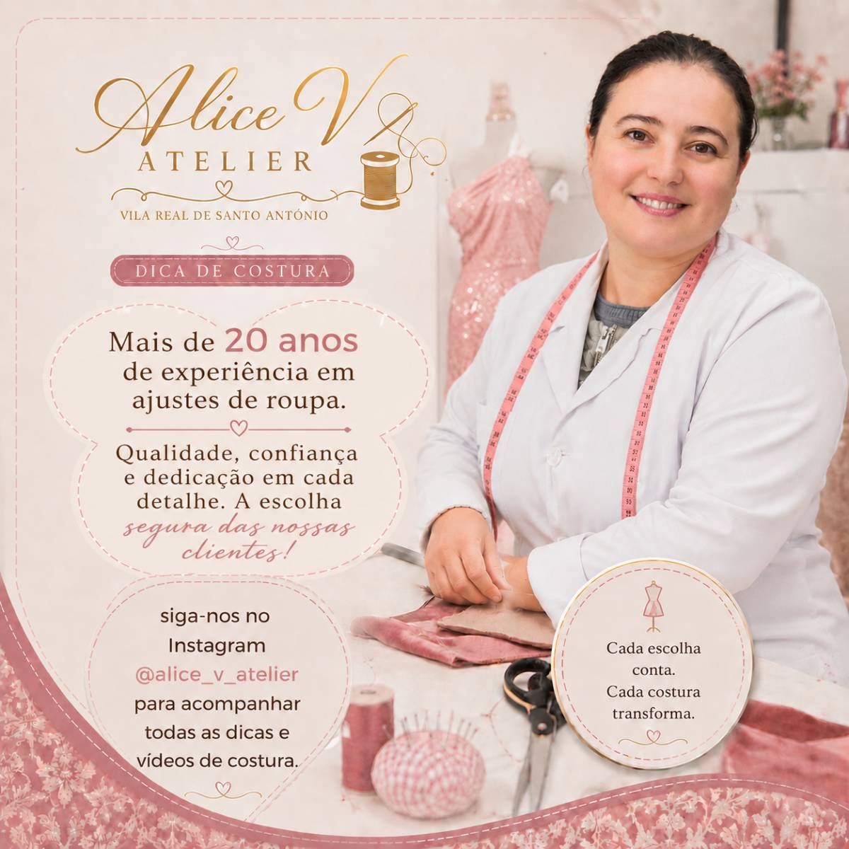 Alice V Atelier - Vila Real de Santo António - Aulas de Costura, Crochet e Tricô