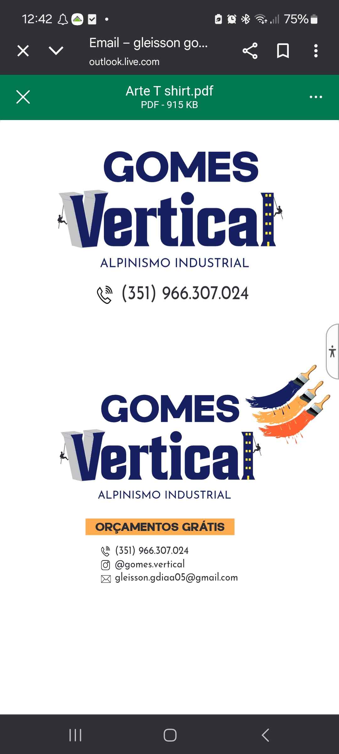 Gomes vertical alpinismo industrial - Moita - Pintura