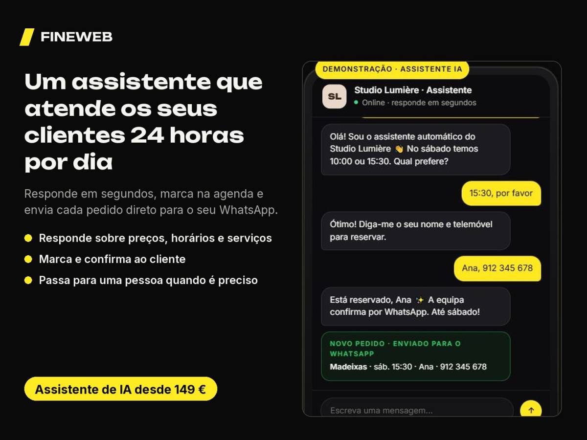 Igor · FINEWEB — Sites, automação e assistentes de IA para empresas - Leiria - Conception de sites web