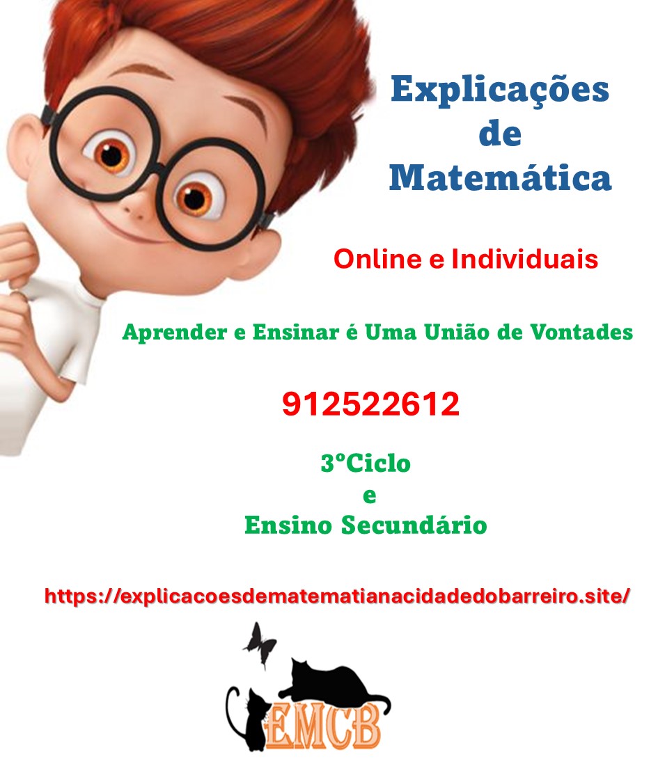 Explicações de Matemática - Rute M Bento - Barreiro - Soutien scolaire pour la préparation aux examens nationaux