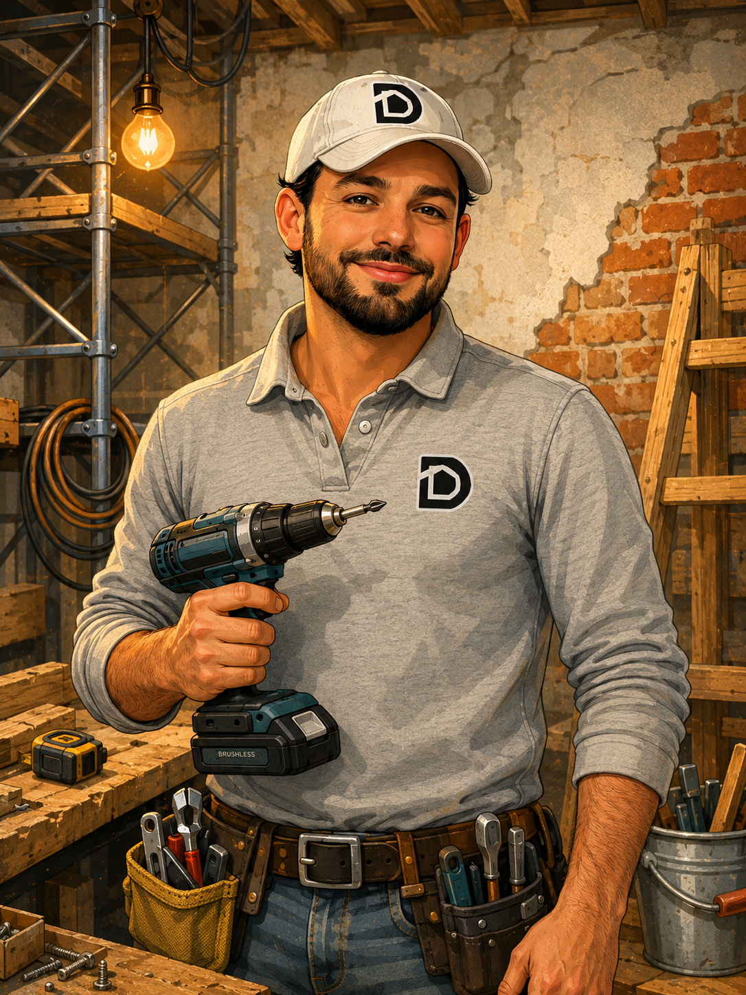 Dias - Almada - Construction de mur intérieur