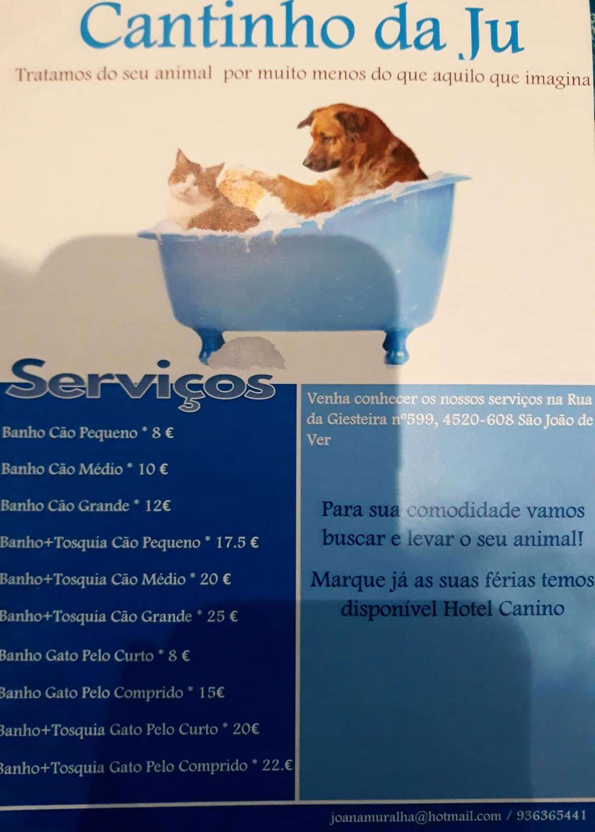 Joana - Santa Maria da Feira - Banhos e Tosquias para Animais