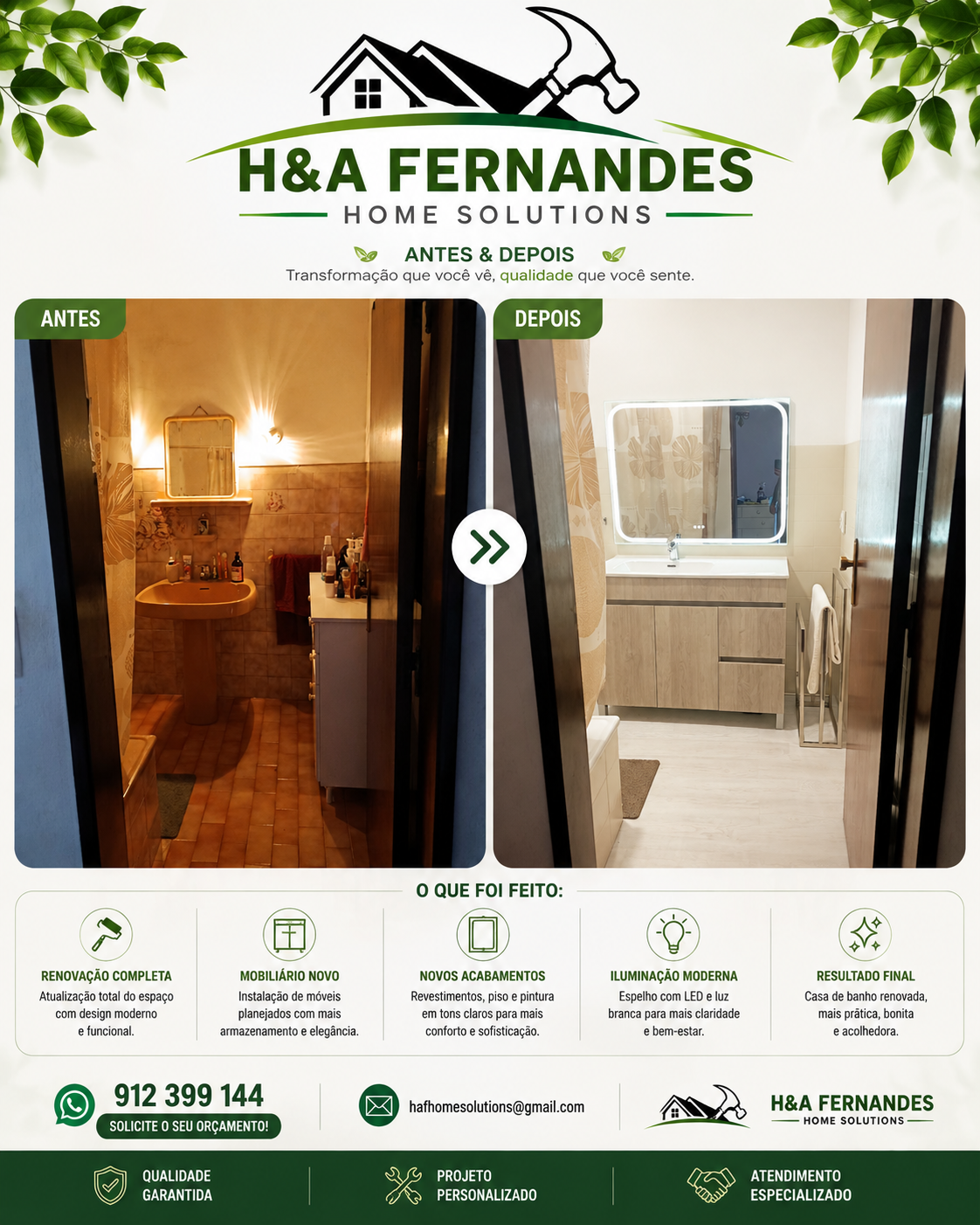 H&A Fernandes - Home Solutions - Mafra - Instalación de ventiladores