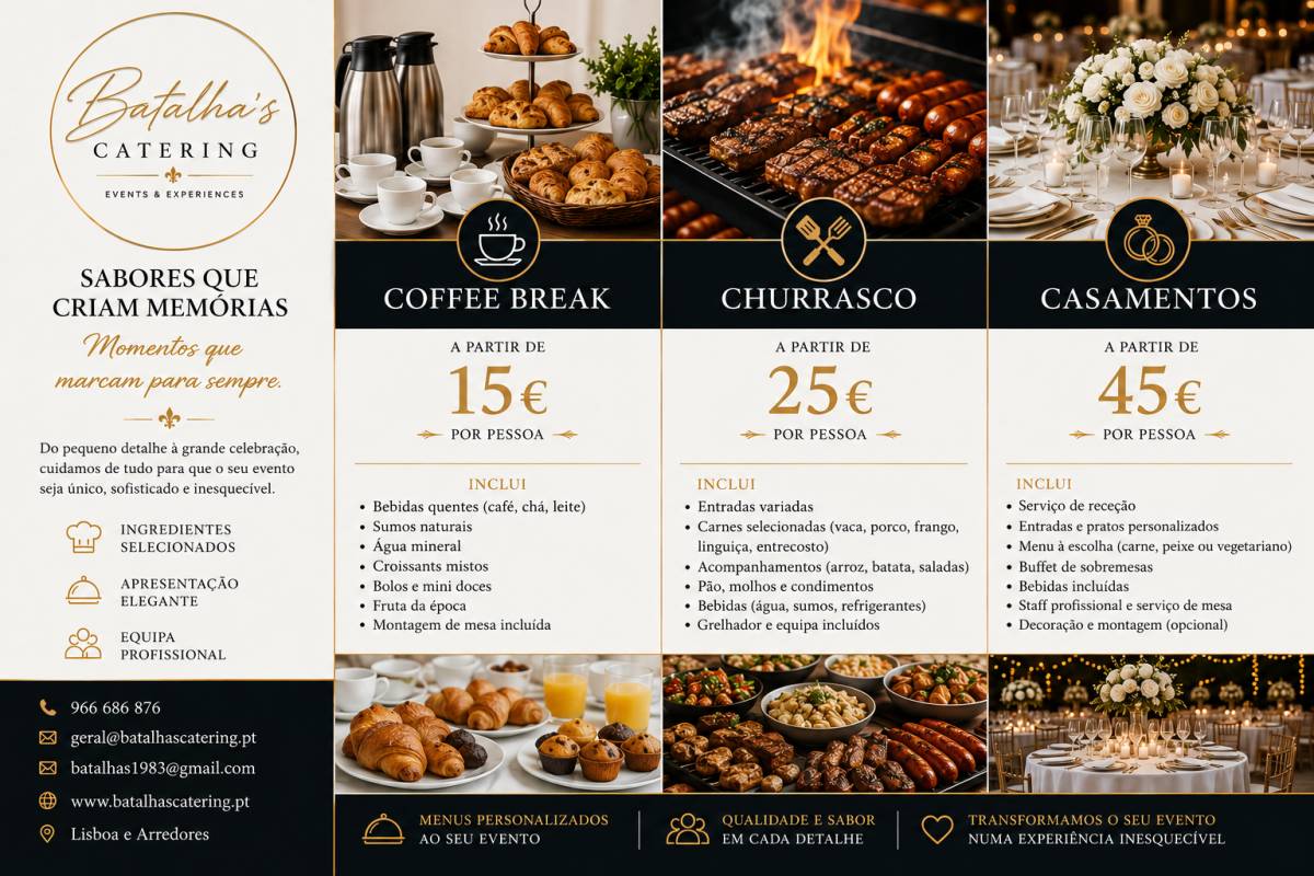 João Batalha das Neves - Lisboa - Catering para Eventos (Serviço Completo)
