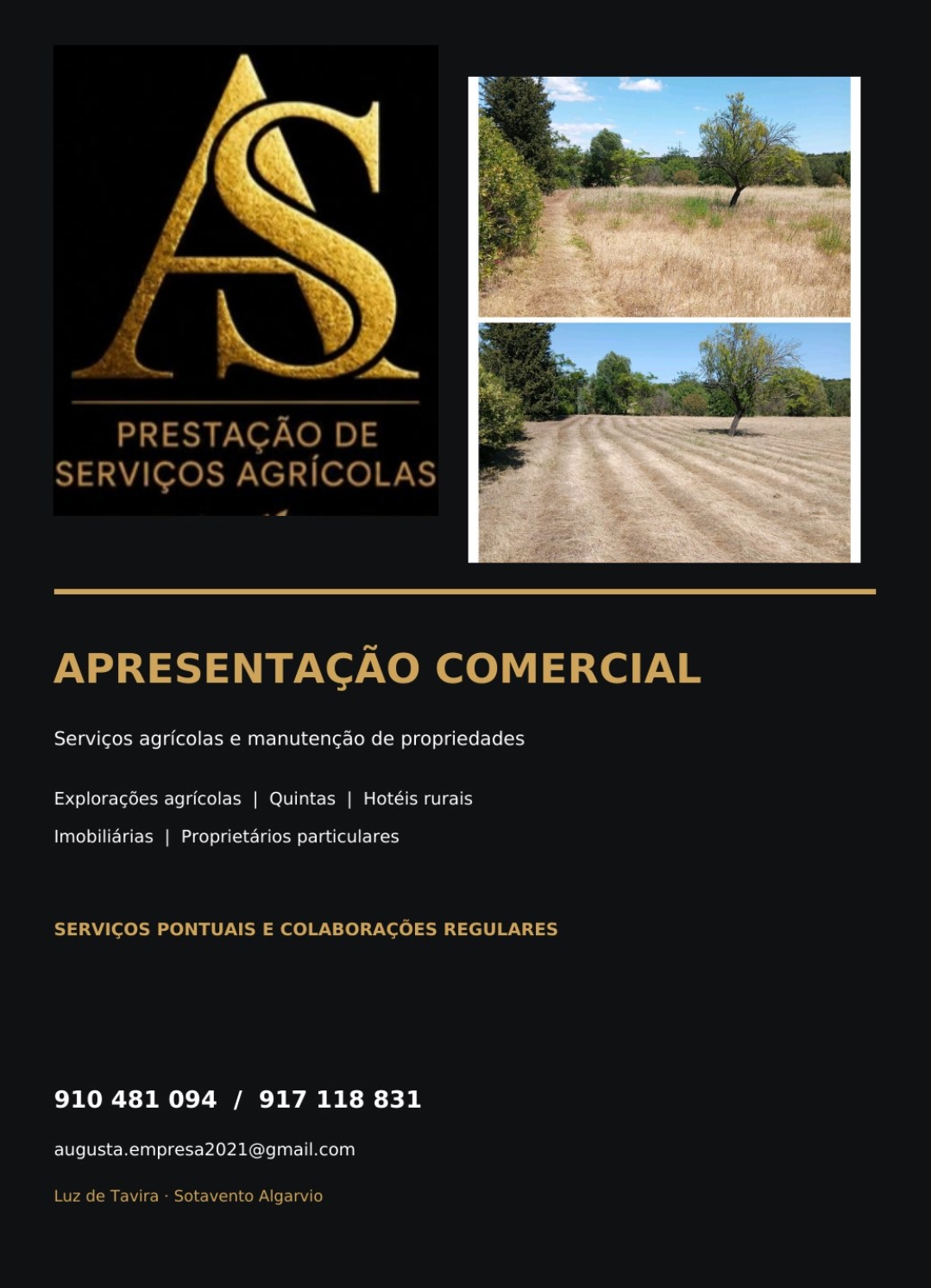 A.S. prestadores de serviços agrícolas - Tavira - Limpeza a Fundo